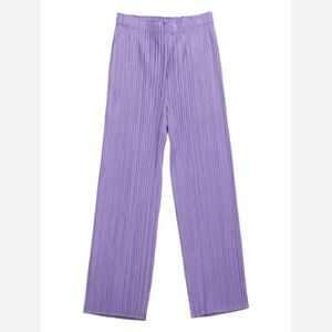 Purple Ribbed Pants 
Relaxed Fit